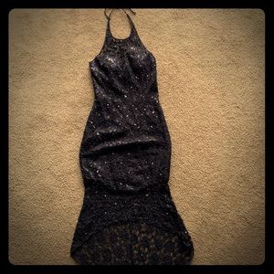 Andretta Donatello 90s Vintage Halter Beaded Dress